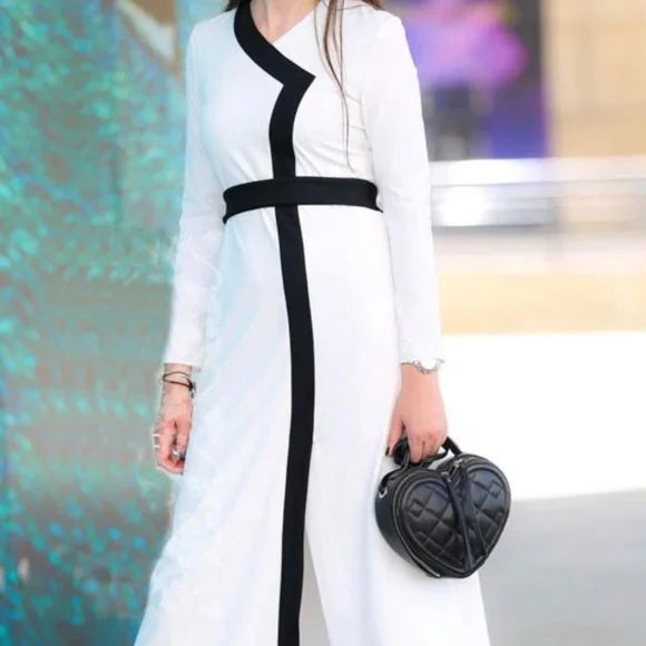 Anna Hariri White Modest Abaya Dress - Picture 1 of 3